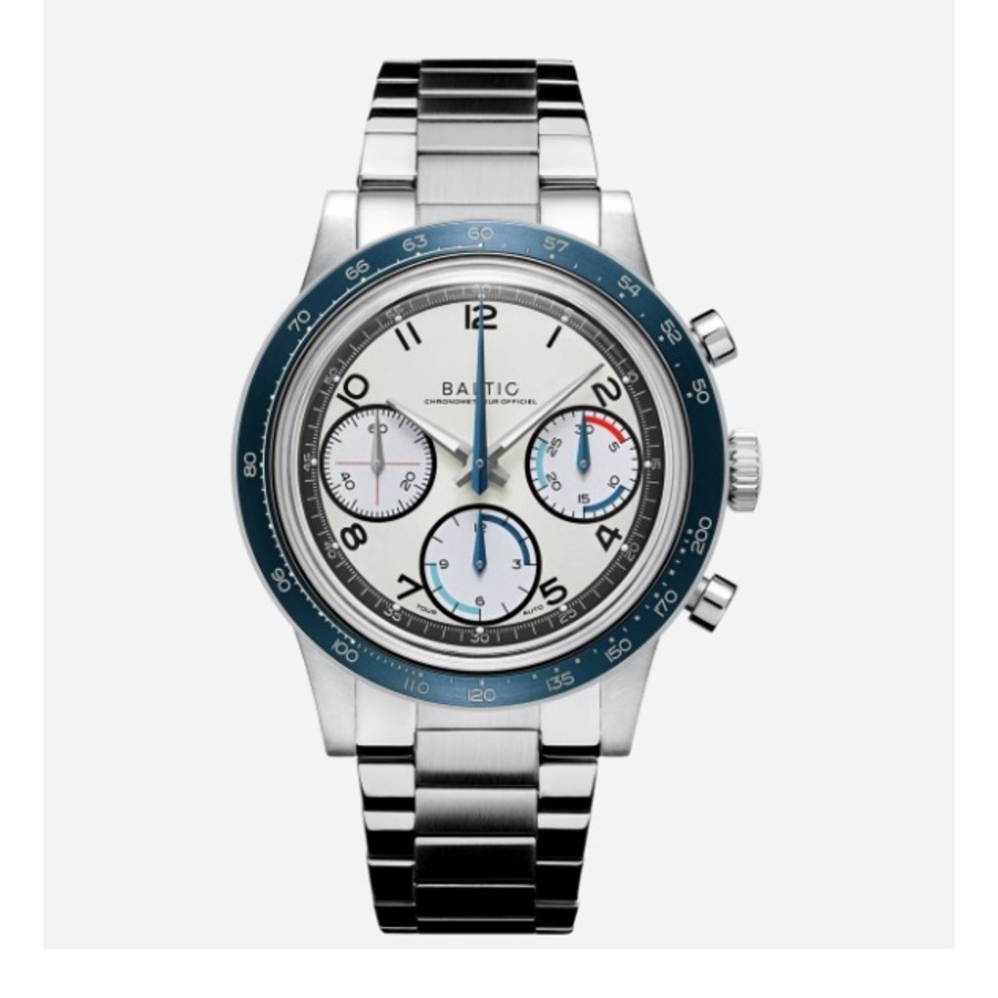 Baltic Tricompax Chronograph Hand Wind Silver Dial Mens Watch TRITOURAUTO
