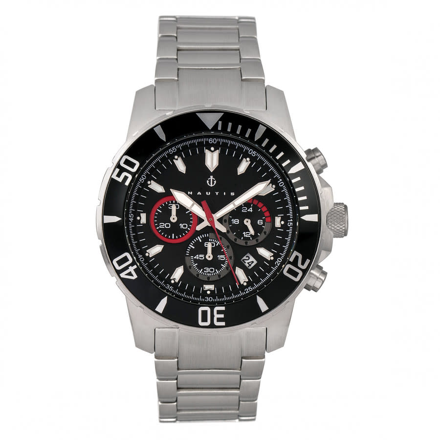Nautis Dive Chrono 500 Chronograph Quartz Black Dial Mens Watch 17065-B 166$