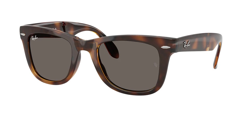 Ray-Ban Man Sunglass Wayfarer Folding Classic -  Frame color: Havana, Lens color: Dark Grey