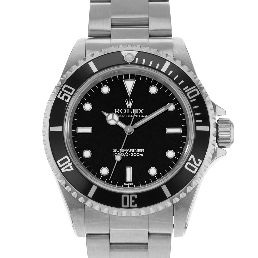 Preowned Rolex Submariner No Date Automatic Chronometer Black Dial Mens Watch 14060 BKSO