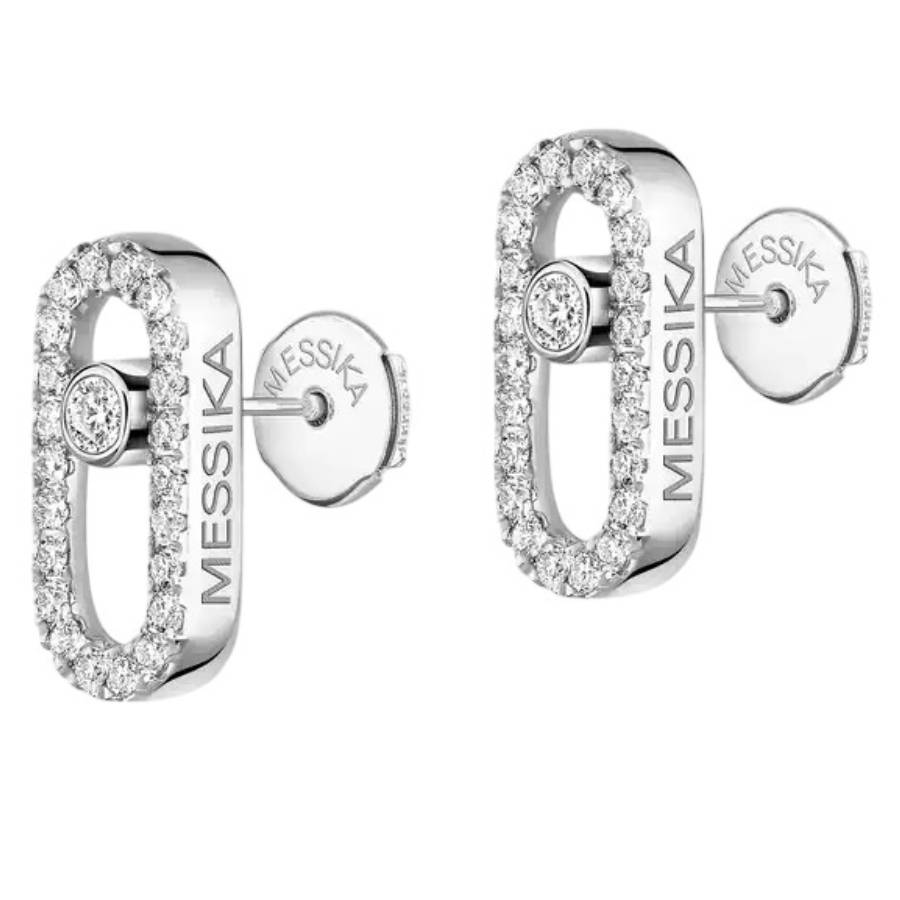 Messika Move Uno 18k White Gold Diamond Stud Earrings 1298$
