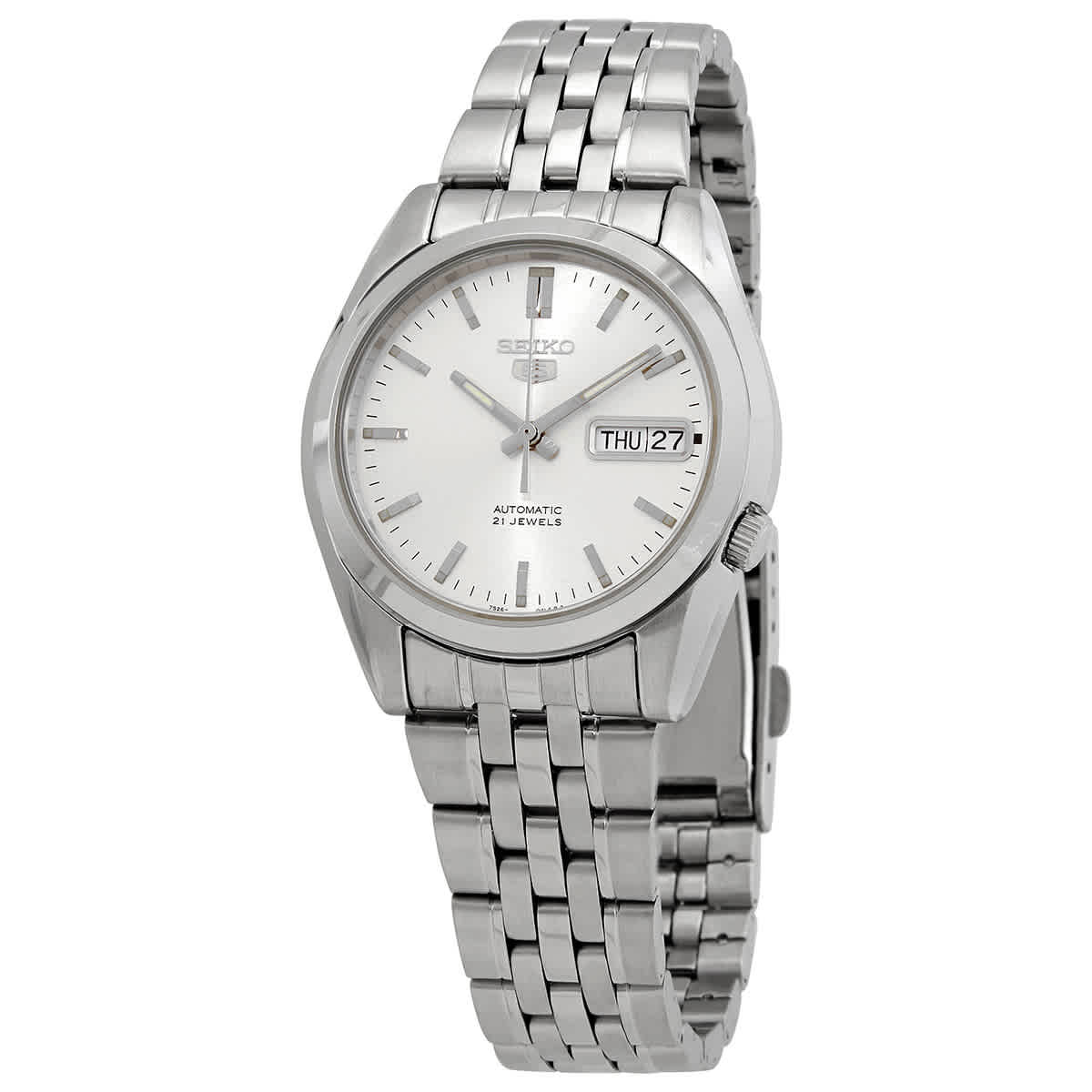 Seiko Series 5 Automatic Silver Dial Mens Watch SNK355K