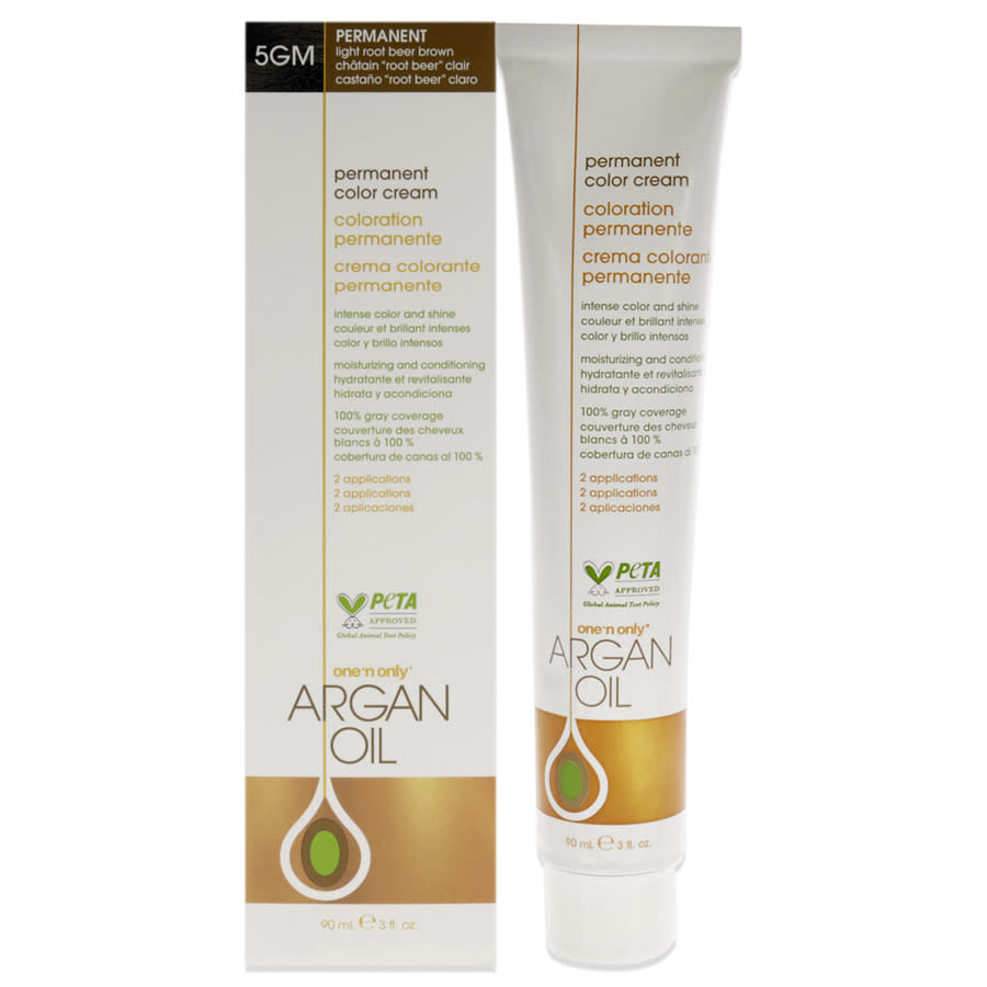 One n Only Argan Oil Permanent Color Cream 3 oz 5GM Light Root Beer Brown Hair Care 840061001543
