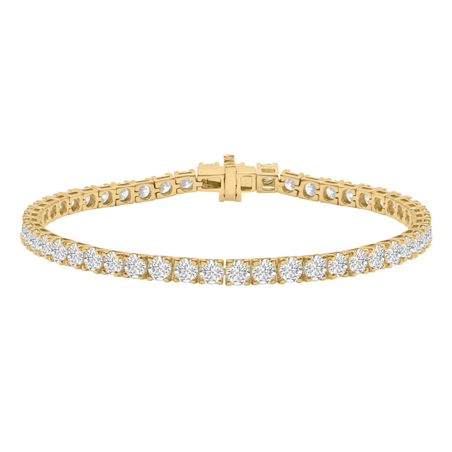 Diamond2Deal 14K Yellow Gold 20 CTW Lab-Grown Diamond 4-Prong Setting Straight-Line Tennis Bracelet E-F VS1-VS2 10325$