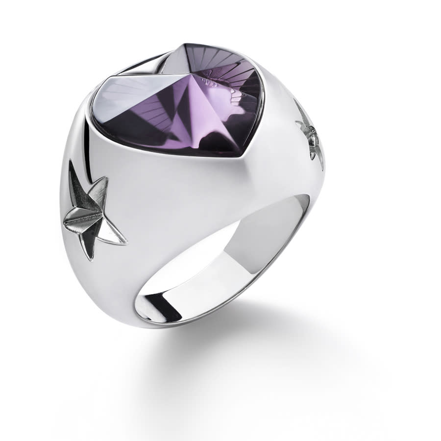 Baccarat Etoile De Mon Coeur Purple Crystal Ring Size 65 2812843 175$