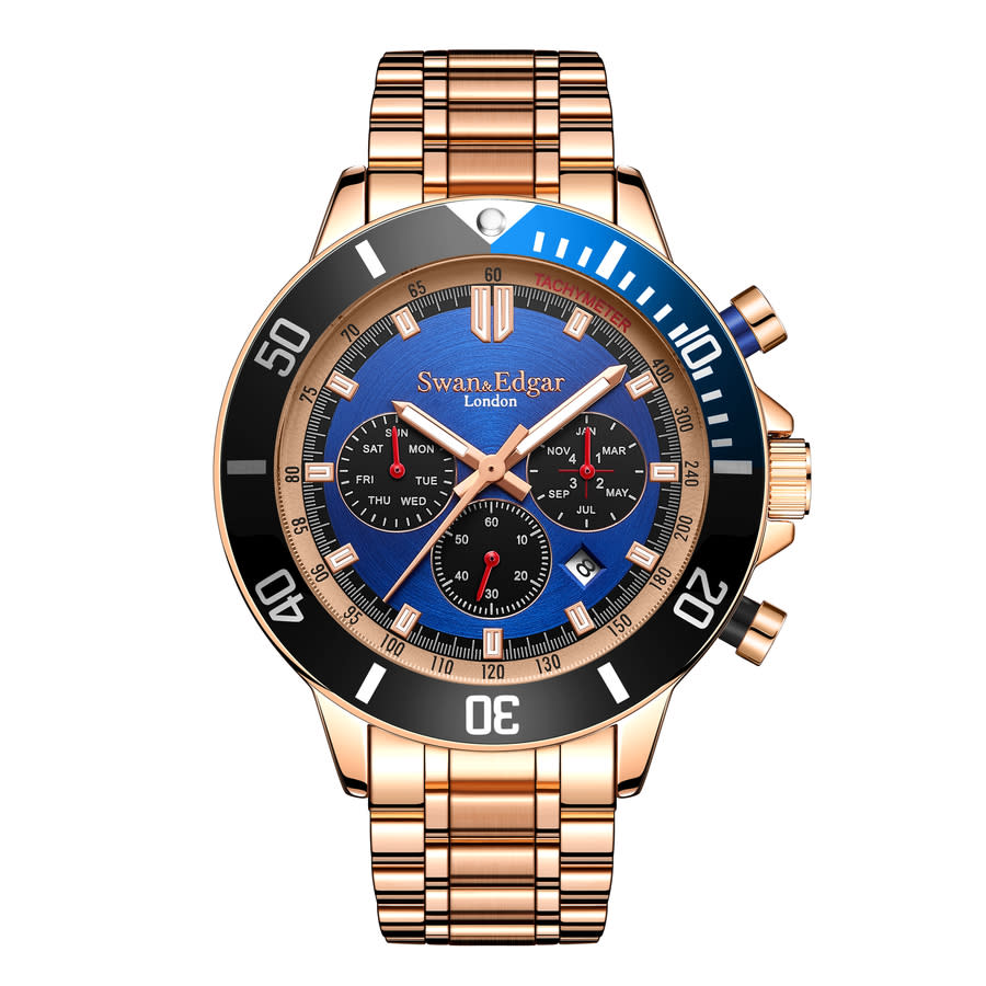 Swan & Edgar Sports Counter Automatic Blue Dial Mens Watch SE01323