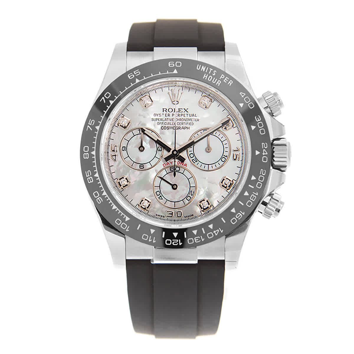 Rolex Cosmograph Daytona Mother of Pearl Diamond Dial Mens Chronograph Oysterflex Watch 116519MDR