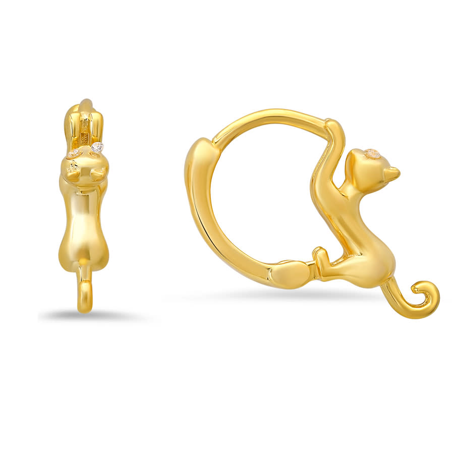 Kylie Harper 14k Gold Over Silver Kitty Cat Hoop Earrings 51$