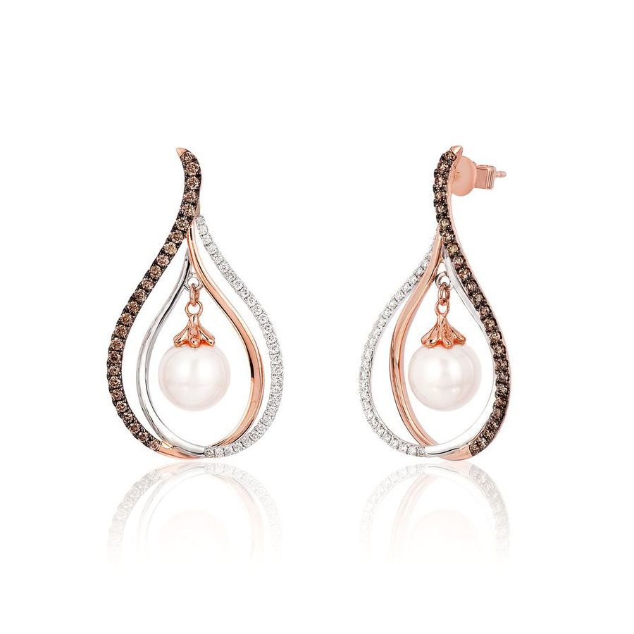 Le Vian Ladies Red Carpet Earrings in 14K Two Tone Gold 1050$