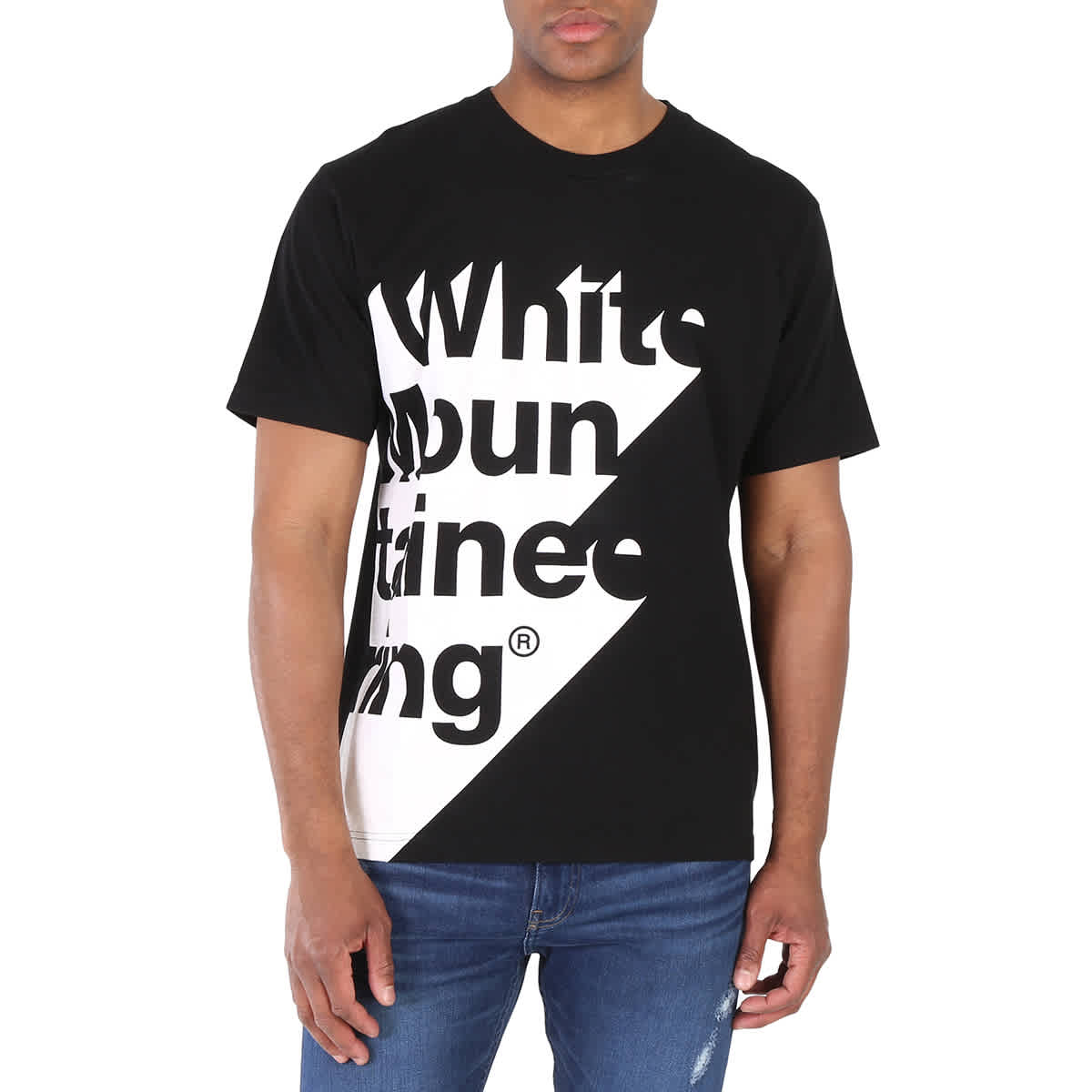 White Mountaineering Men's Black Shadow Logo Printed T-Shirt | eBay