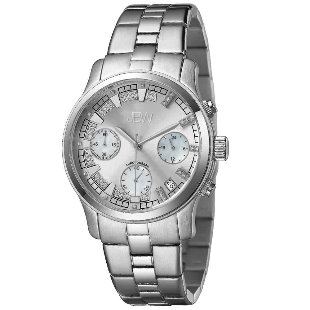 JBW Muse Chronograph Quartz Diamond Silver Dial Unisex Watch JB-6217-K 140$