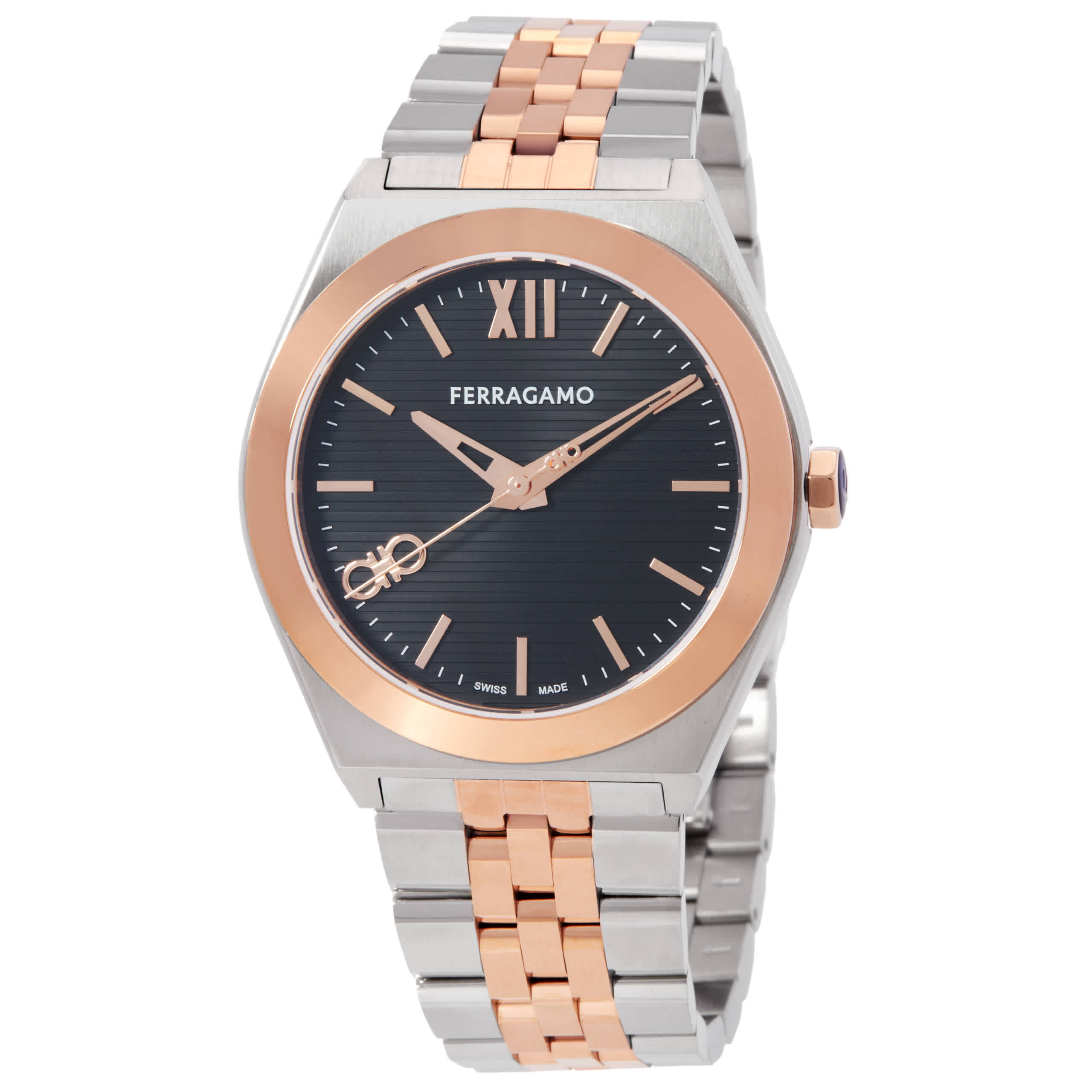 Ferragamo Vega Quartz Black Dial Mens Watch SFKI00624