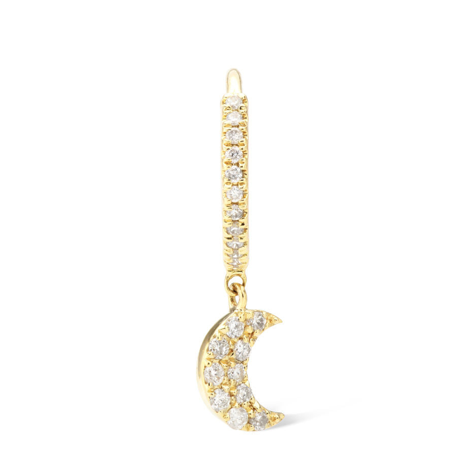 Persee Paris Single Piercing Circle Moon Pave Earring