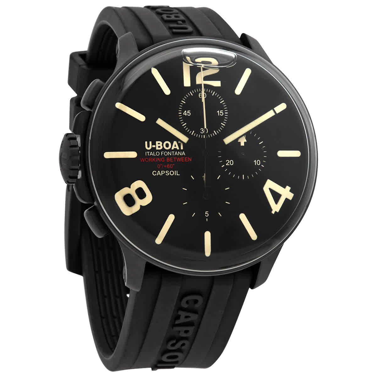 U-Boat Capsoil Chronograph Quartz Black Dial Mens Watch 8109/C