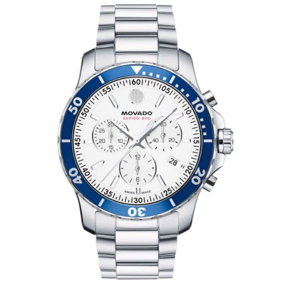 Movado 800 Chronograph Quartz White Dial Mens Watch 2600195 1083$