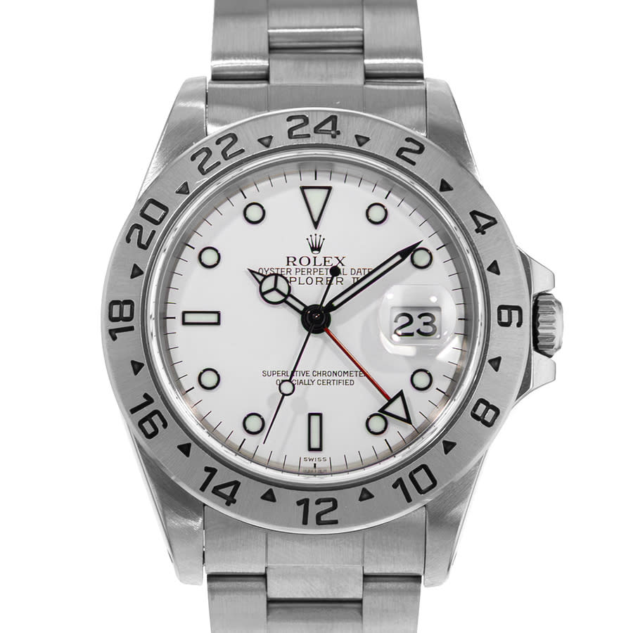 Preowned Rolex Explorer Ii Automatic White Dial Mens Watch 16570 WSO