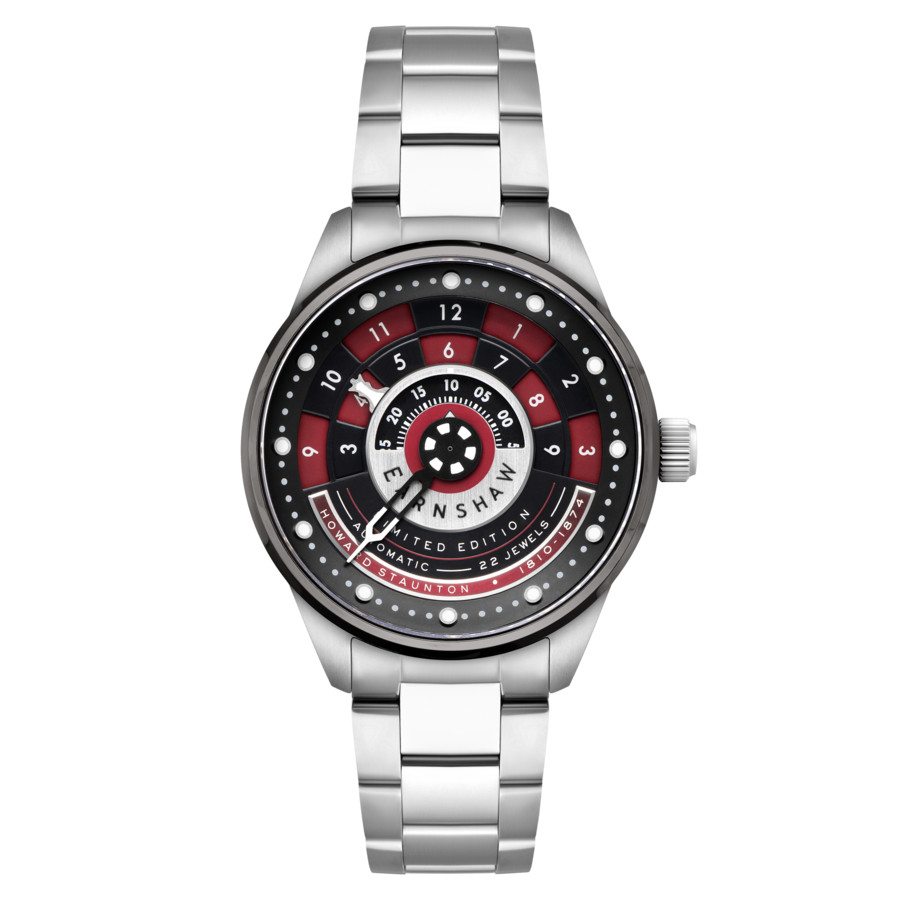 Thomas Earnshaw Staunton Chess Set Automatic Red Dial Mens Watch ES-8282-66 229$