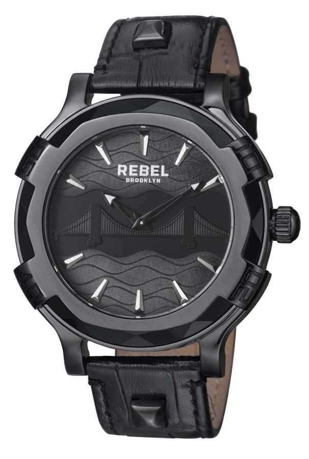Rebel Brooklyn Bridge Black Dial Mens Watch RB102-6071 240$