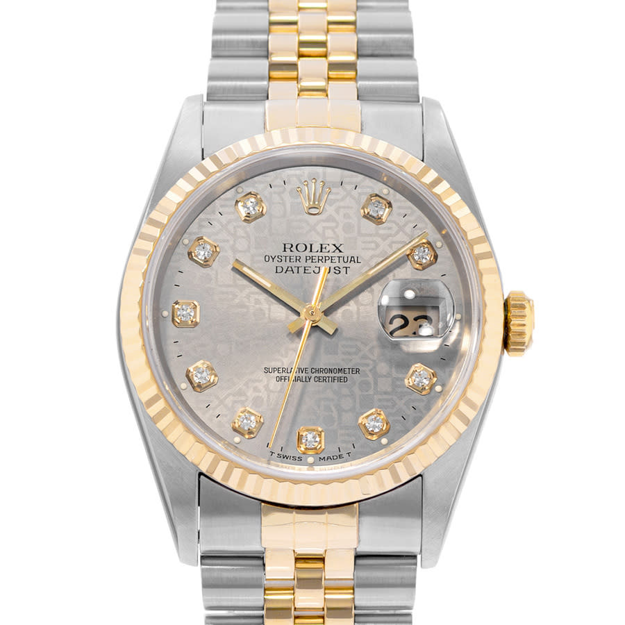 Preowned Rolex Datejust 36 Automatic Chronometer Diamond Mens Watch 16233 SJDJ