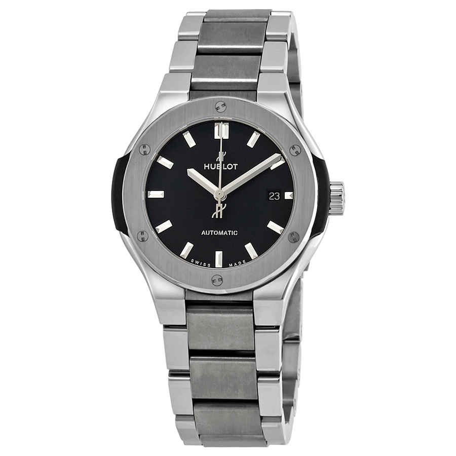 Hublot Classic Fusion Matte Black Dial Automatic Titanium Ladies Watch 585NX1170NX 6610$