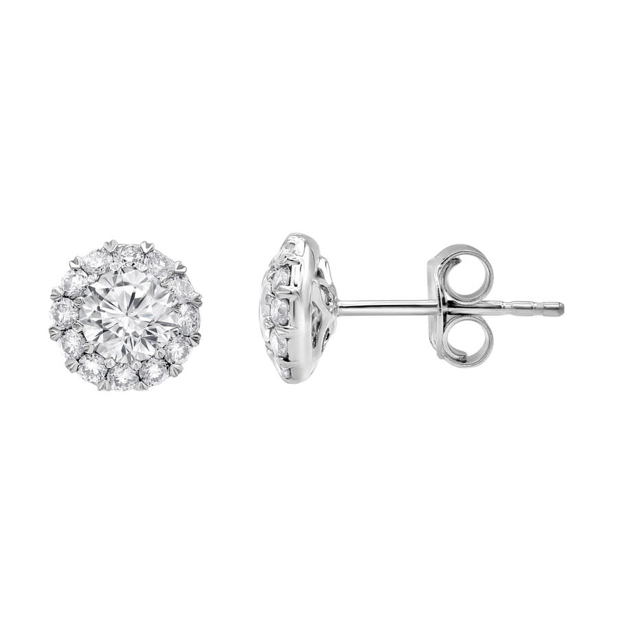 Brilliant Diamond 14KT White Gold 100 Carat Lab Grown Diamond Stud Earrings for Women 595$