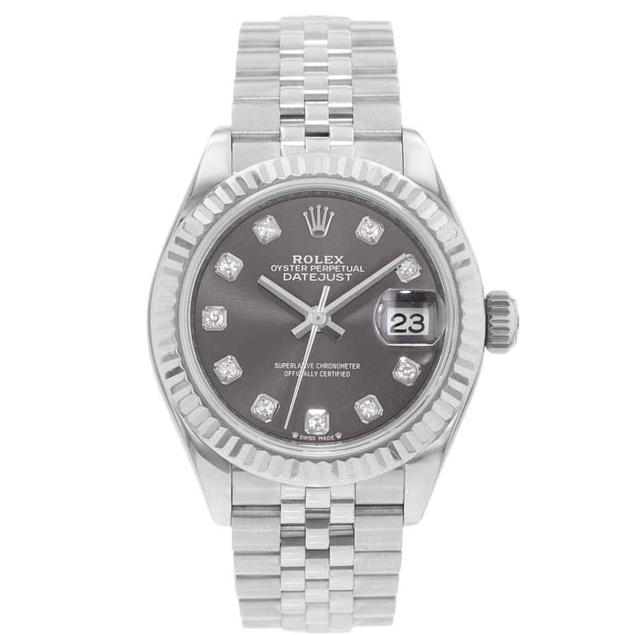 Preowned Rolex Datejust 28 Automatic Chronometer Diamond Grey Dial Ladies Watch 279174 GYDJ
