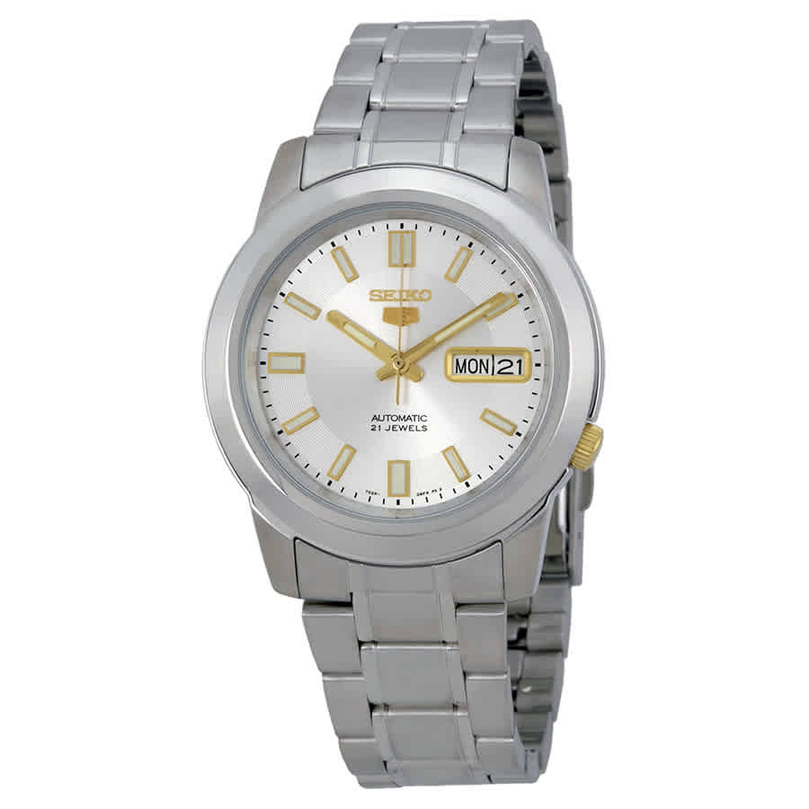 Seiko 5 Silver Stainless Steel Automatic Mens Watch SNKK09 125$