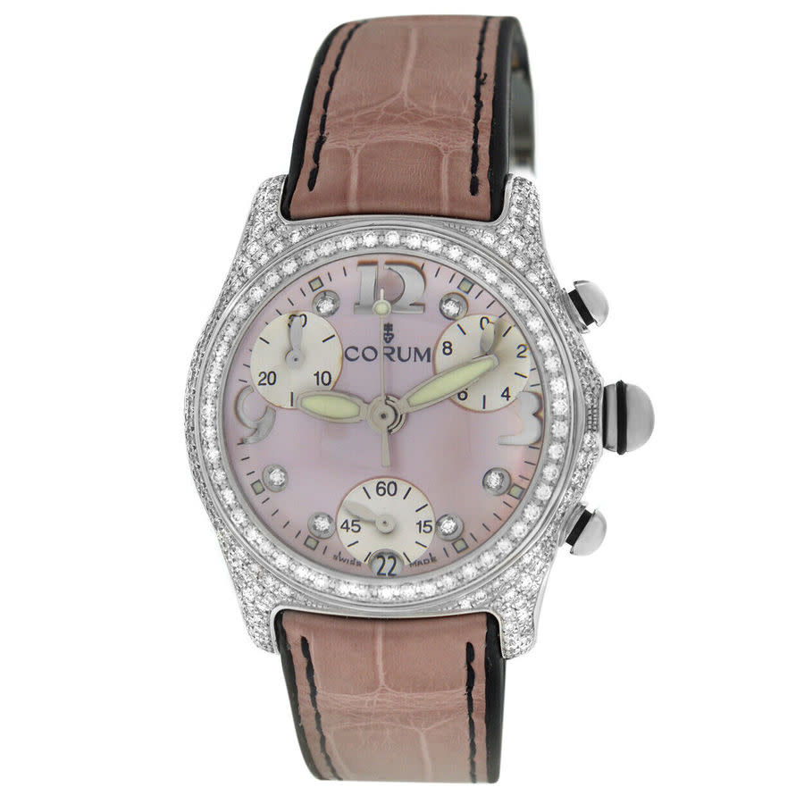 Pre-owned Corum Bubble Chronograph Quartz Diamond Ladies Watch 19615369 8200$
