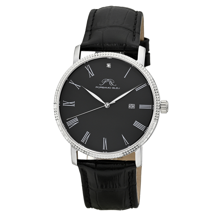 Porsamo Bleu Veritas 1 Quartz Black Dial Mens Watch 1361FVEL 212$