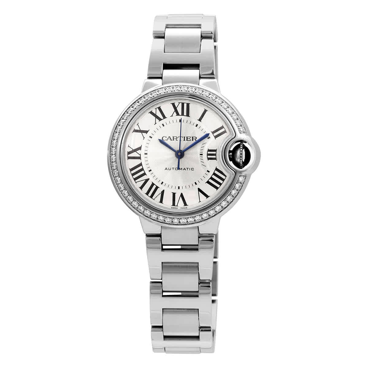Cartier Ballon Bleu Automatic Diamond Silver Dial Ladies Watch W4BB0023