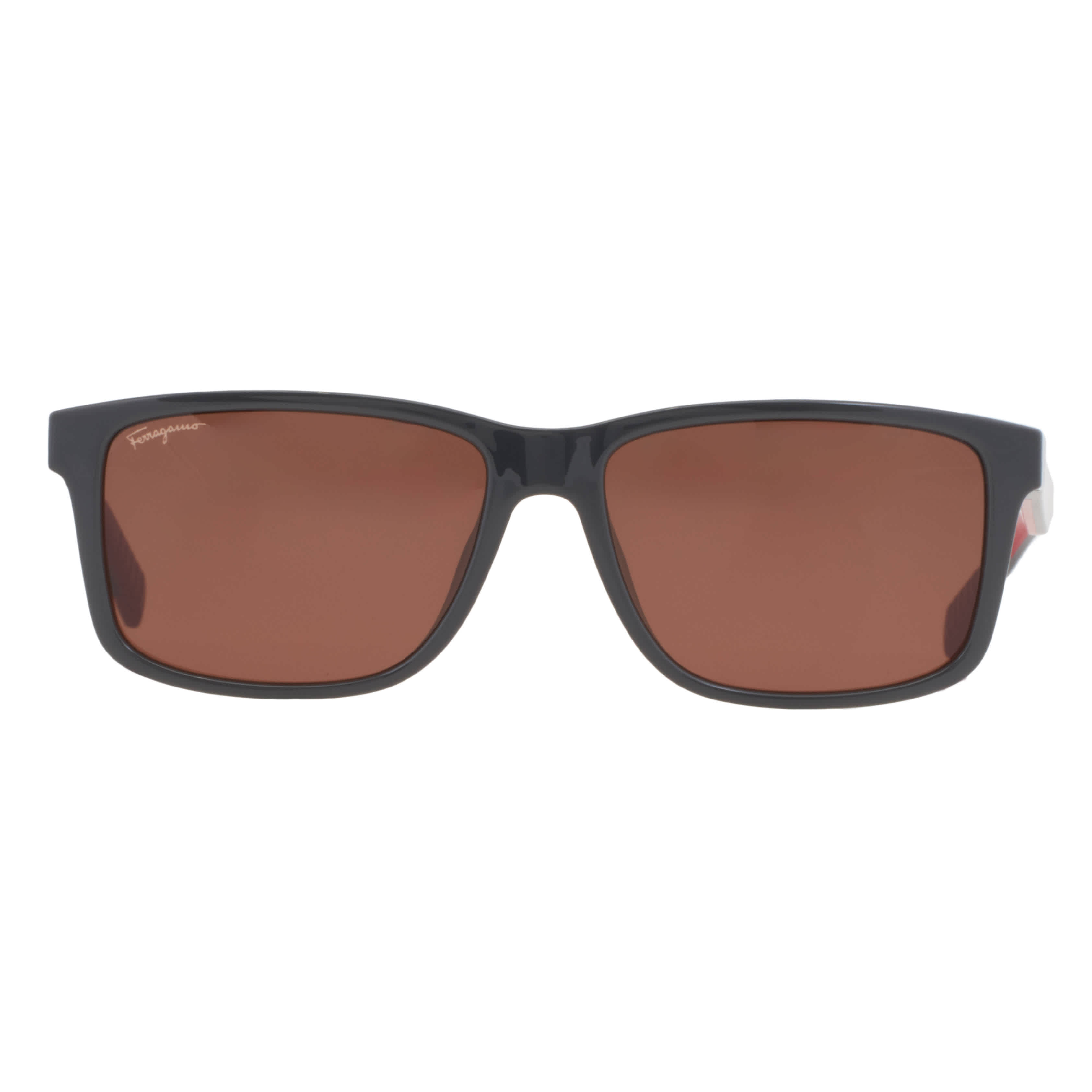 Mio　Salvatore Ferragamo サングラス Salvatore Ferragamo Brown Rectangular Men's Sunglasses SF938S 023