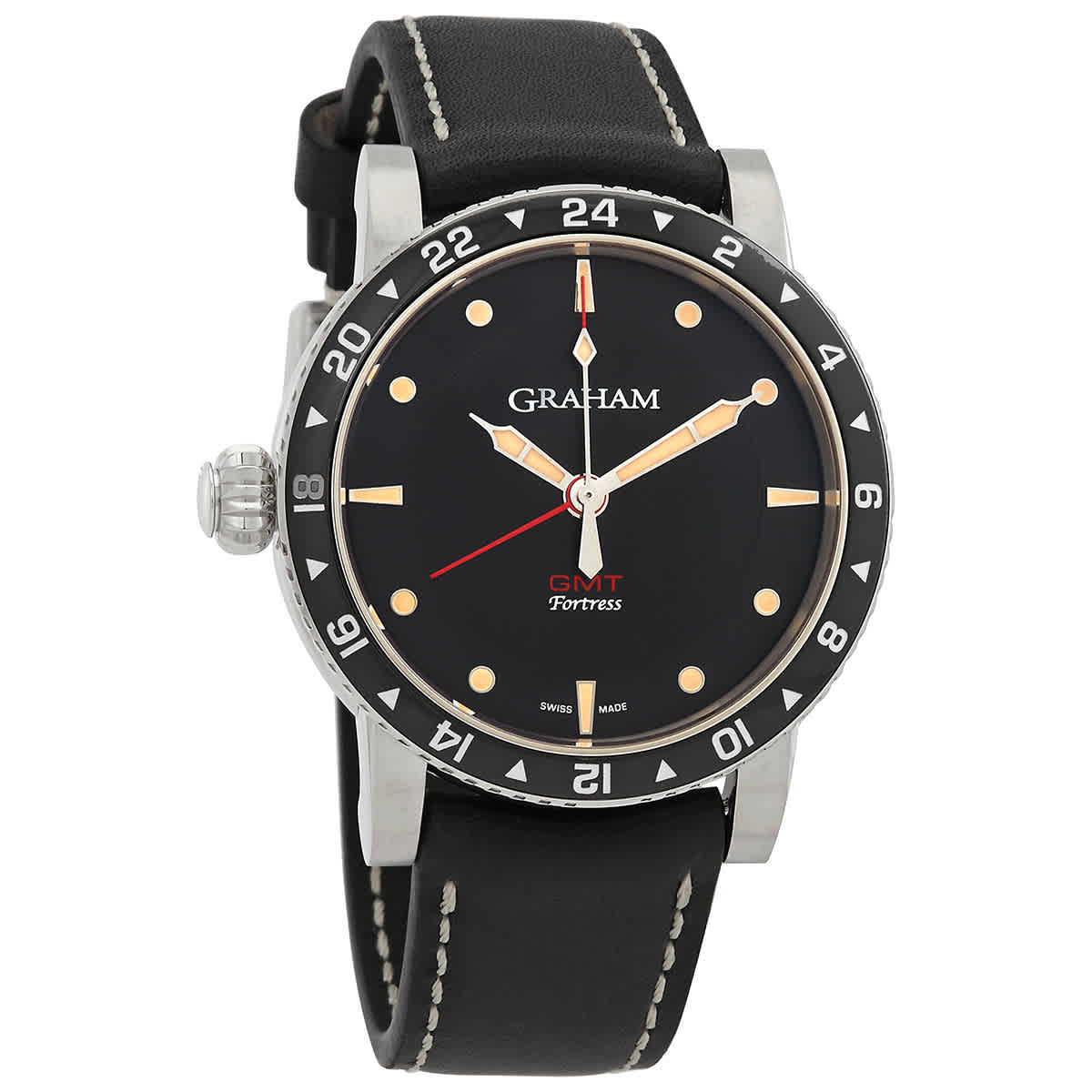 Graham Fortress GMT Automatic Black Dial Mens Watch 2FOBC.B03A