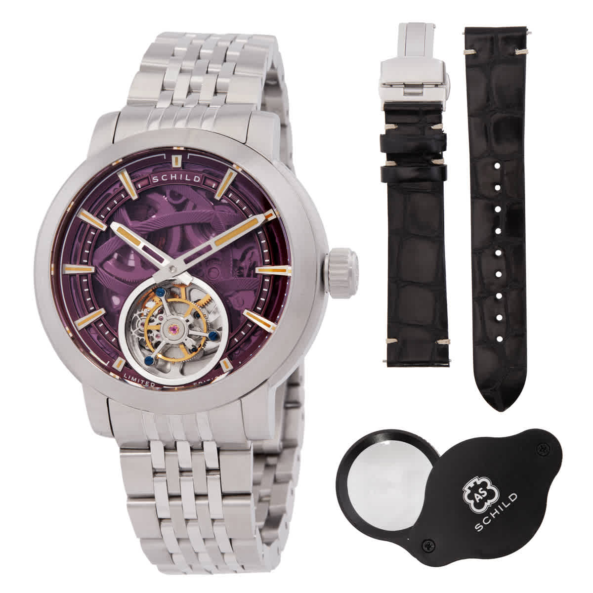 Schild Heinrich Automatic Purple Dial Mens Watch SC-1006-99 1200$