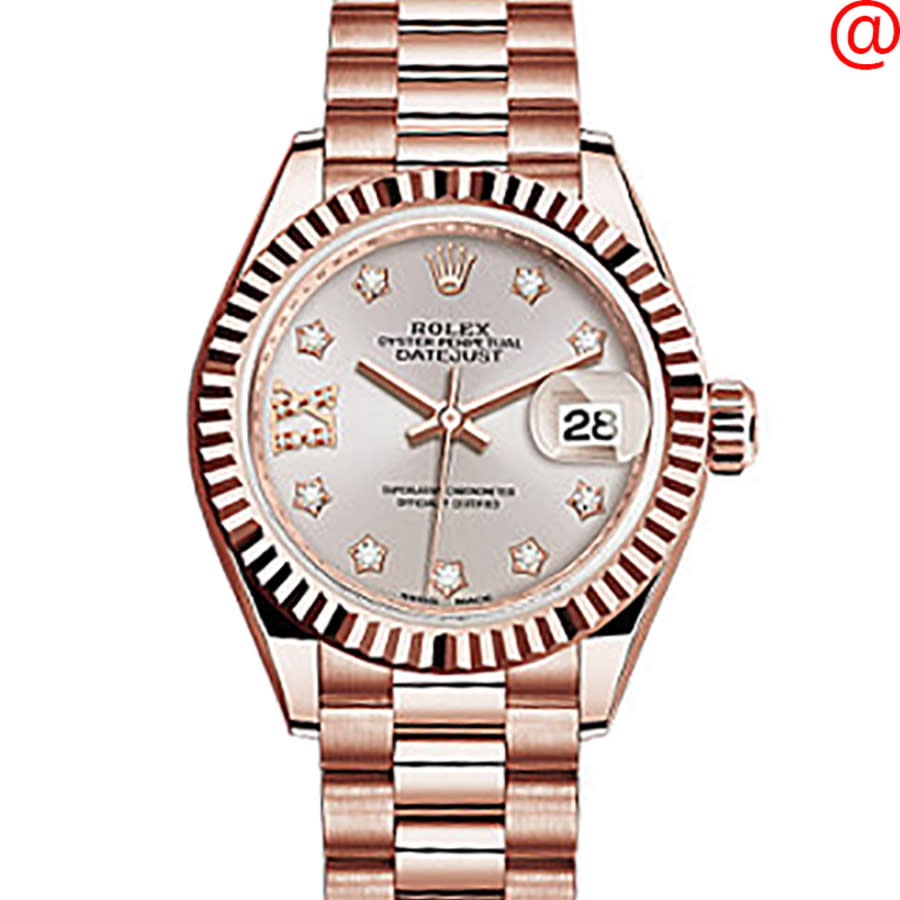 Rolex Lady Datejust Sundust Dial 18K Everose Gold Diamond Automatic Watch RLX279175SNRDP