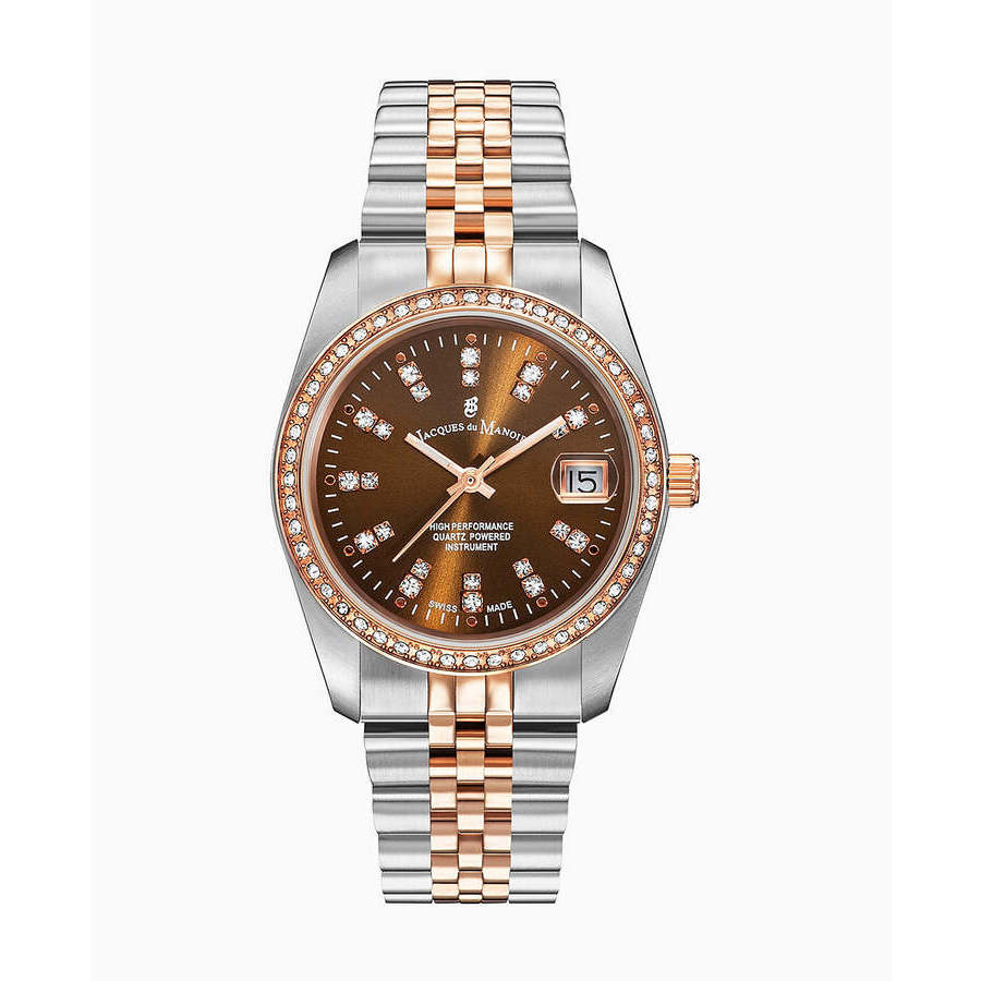 Jacques Du Manoir Inspiration Business Diamond Brown Dial Unisex Watch NROP.25