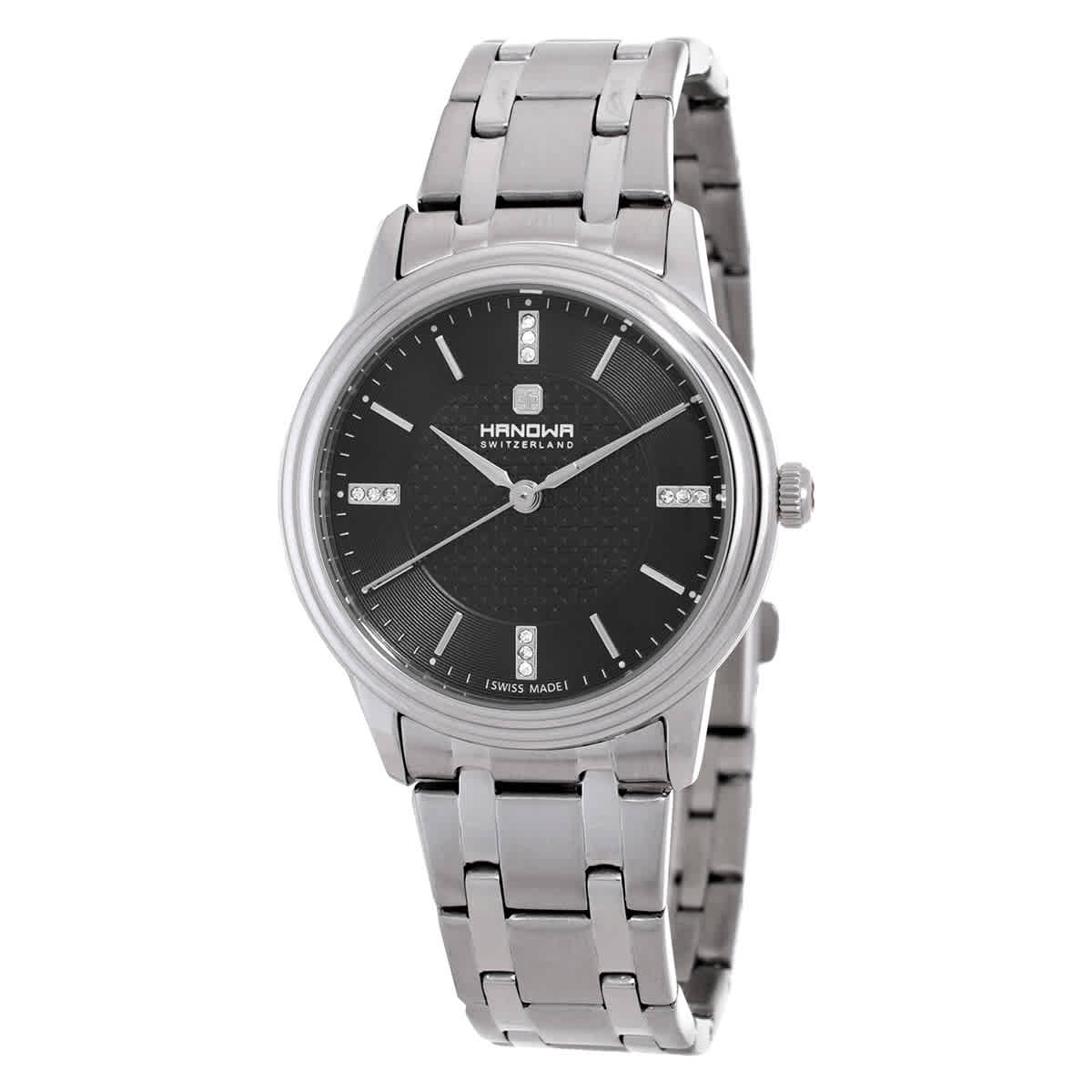 Hanowa Emilia Quartz Crystal Black Dial Ladies Watch 16-7087.04.007