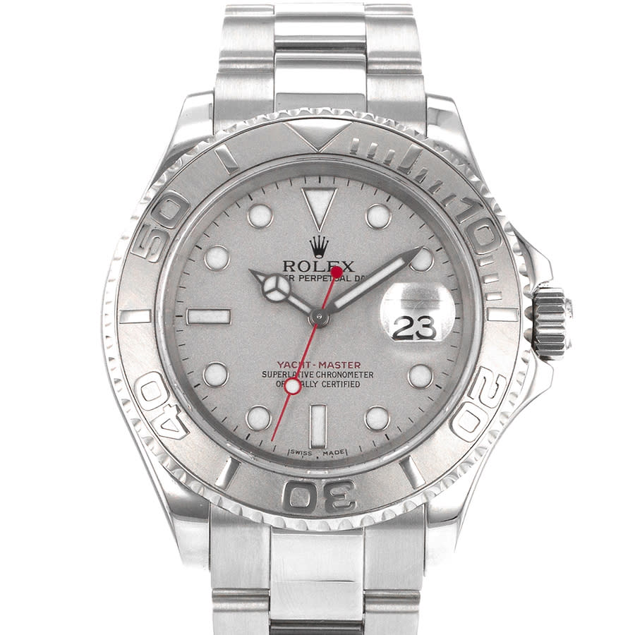 Preowned Rolex YachtMaster 40 Automatic Chronometer Silver Dial Mens Watch 16622 SSO