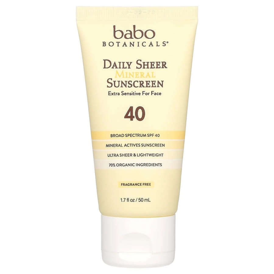 Babo Botanicals Daily Sheer Non-Nano Zinc SPF 40 Fragrance Free Mineral Sunscreen 17 oz Bath Body 899248002040 29$