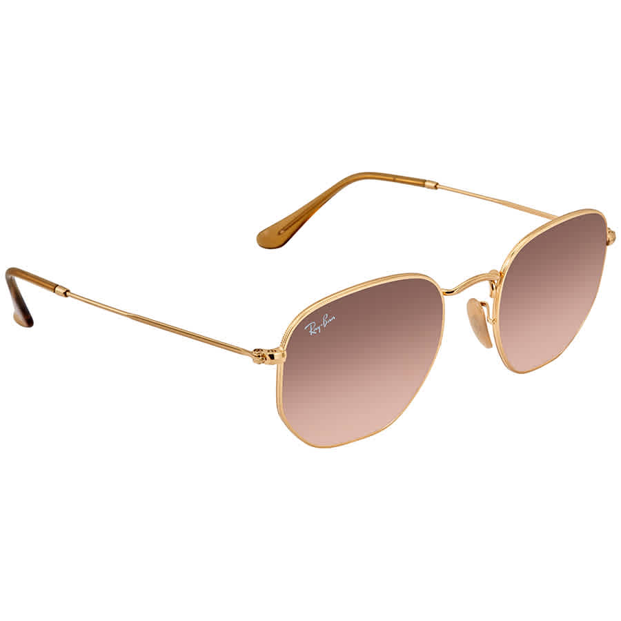 Ray-Ban Unisex Sunglass Hexagonal Flat Lenses -  Frame color: Arista Gold, Lens color: Solid Color