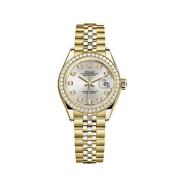 Rolex LadyDatejust Silver Dial 18 Carat Yellow Gold Jubilee Watch 279138SDJ