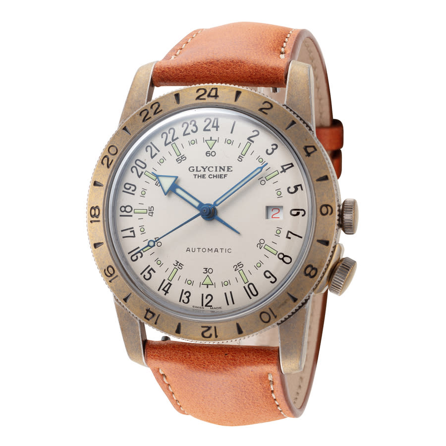 Glycine Airman Vintage The Chief Purist Automatic Silver Dial Mens Watch GL0415