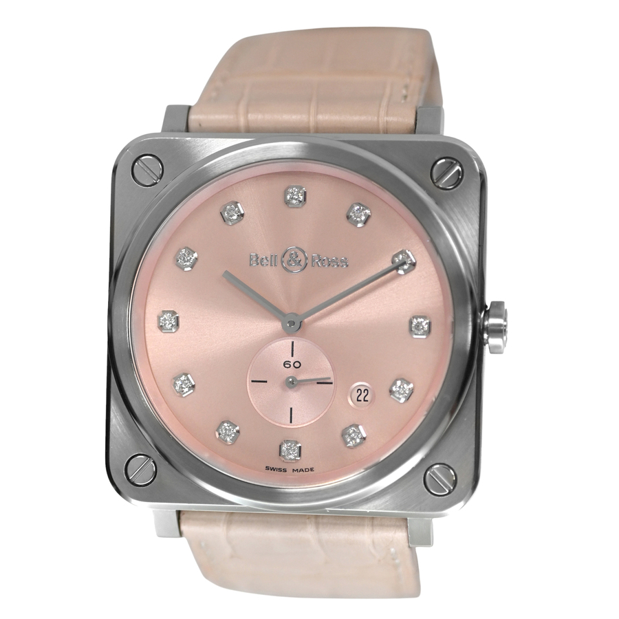 Pre-owned Bell and Ross Novarosa Diamond Pink Sunray Dial Ladies Watch BRS-PK-ST-DIASCR 2215$