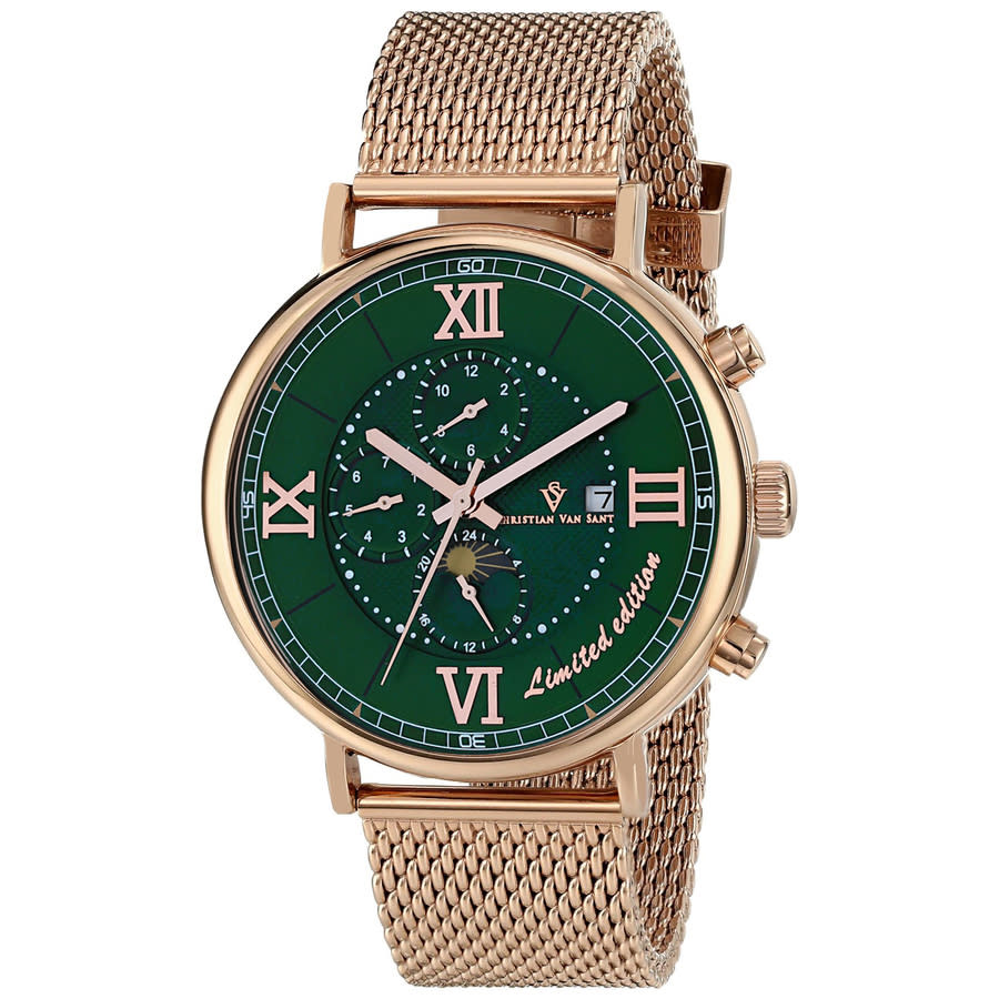 Christian Van Sant Somptueuse LTD Chronograph Automatic Green Dial Mens Watch CV1156
