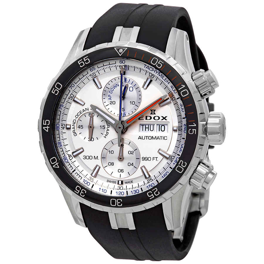 Edox Grand Ocean Chronograph Automatic Silver Dial Men's Watch 01123
