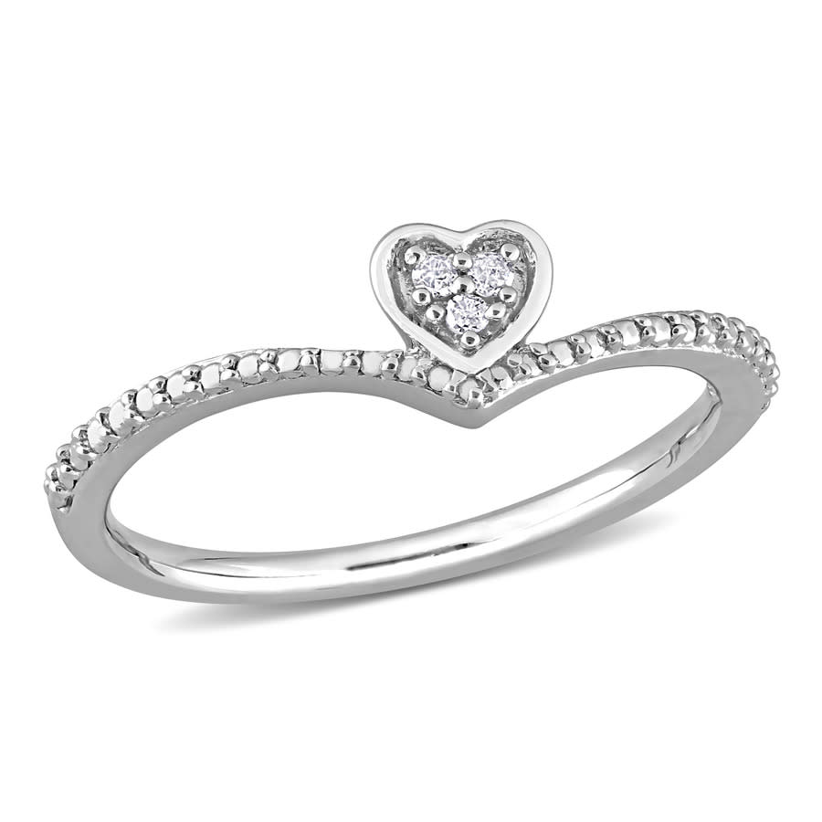 AMOUR Diamond Accent Heart Promise Ring In Sterling Silver 46$