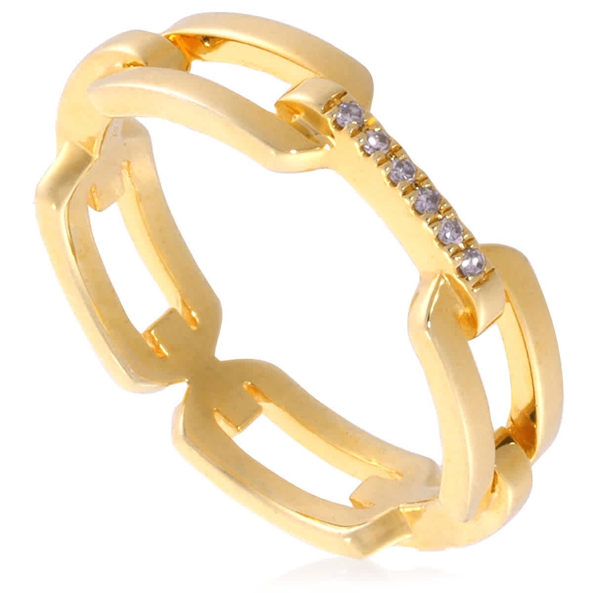 Diamanti Per Tutti Ladies Gold Unchain Diamond Embellished Ring, Size 52