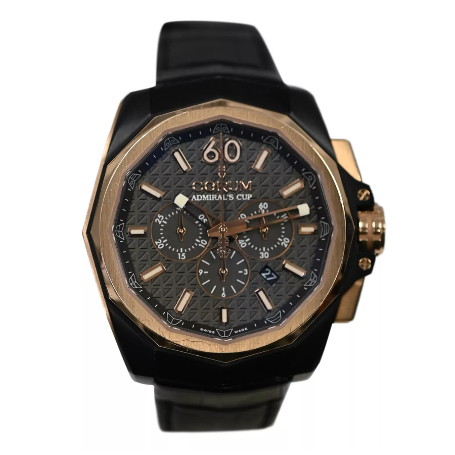 Pre-owned Corum Admiral'S Cup Ac-One Chronograph Automatic Brown Dial Mens Watch 132.201.86