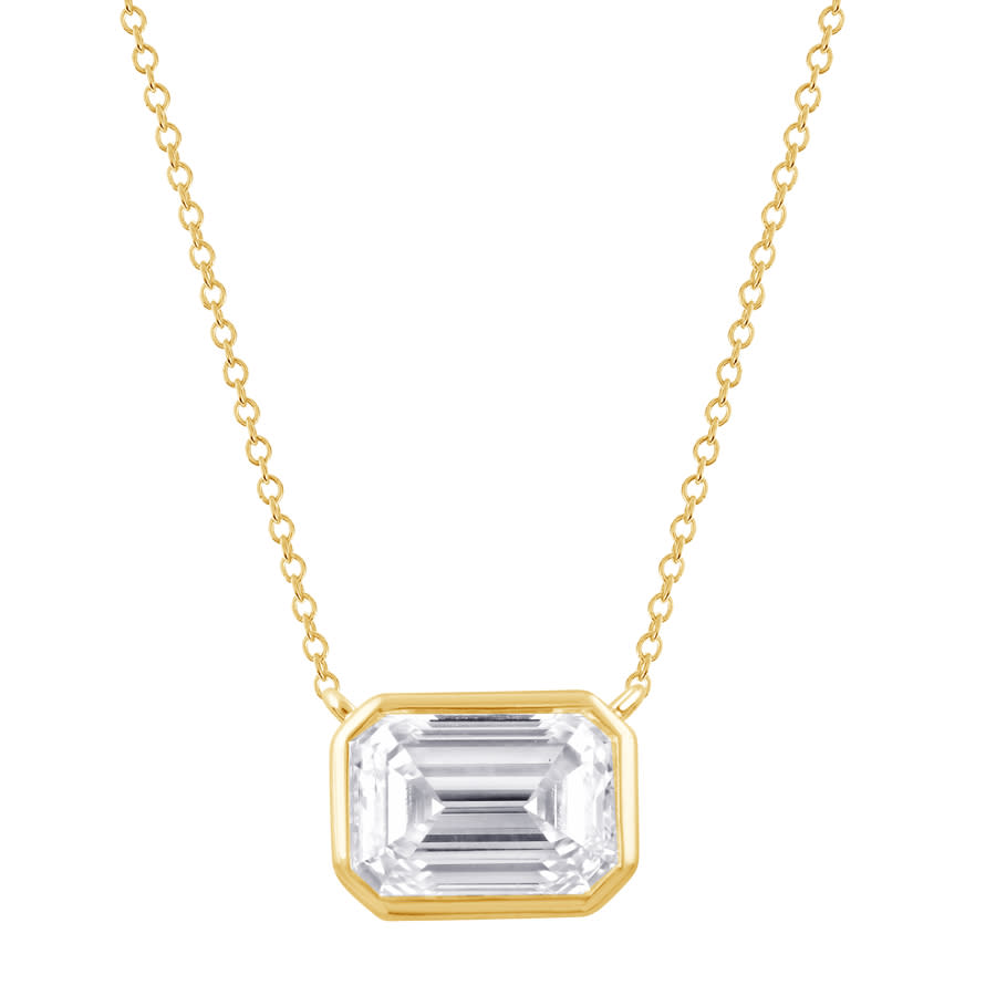 Brilliant Diamond 14KT Yellow Gold 1.00 Carat Lab Grown Diamond Pendant Necklace for Women
