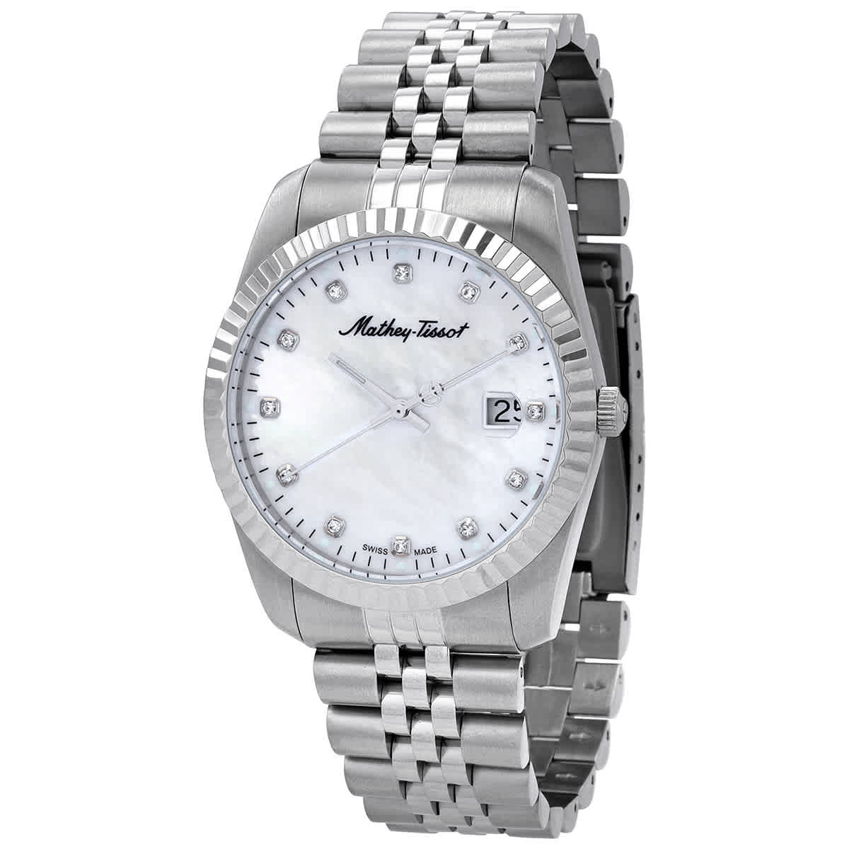Mathey-Tissot Mathey II Quartz Crystal Mother of Pearl Dial Mens Watch H710AI