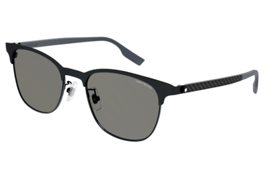 Montblanc Grey Square Mens Sunglasses Mb0183s 001 53 In Black / Grey ...